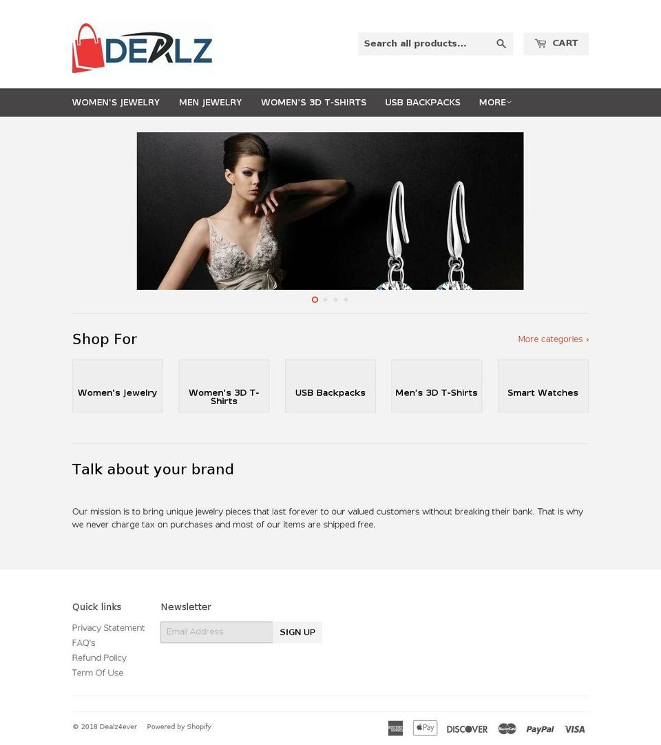 dealz4ever.com — Shopify storefront screenshot