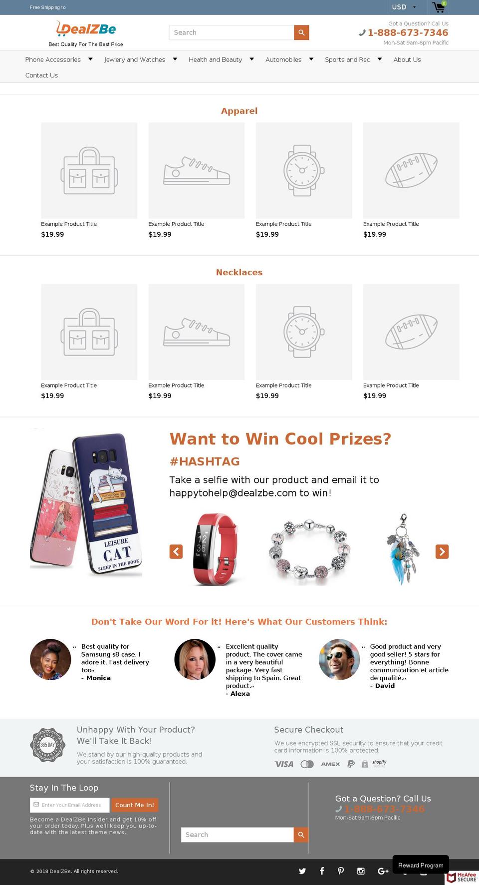 dealzbe.com — Shopify storefront screenshot