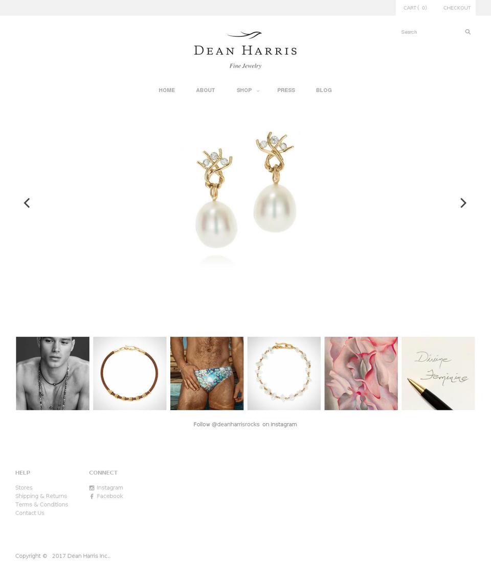 deanharrisjewelry.com shopify website screenshot