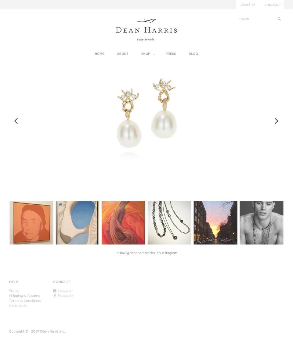 deanharrisjewerly.com shopify website screenshot