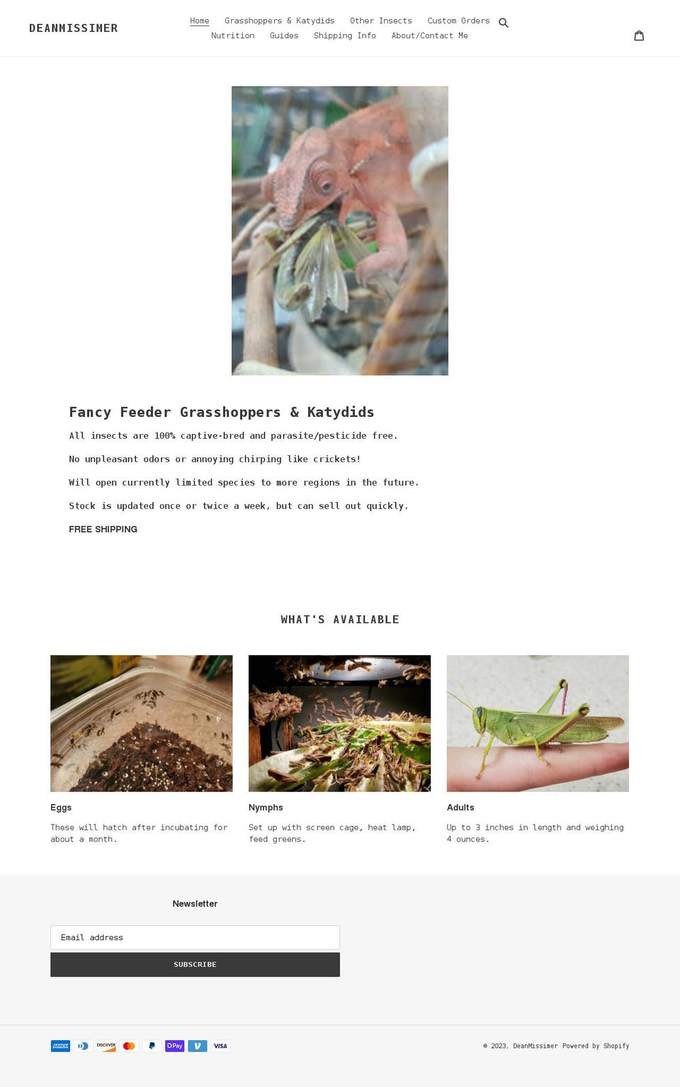 deanmissimer.com shopify website screenshot