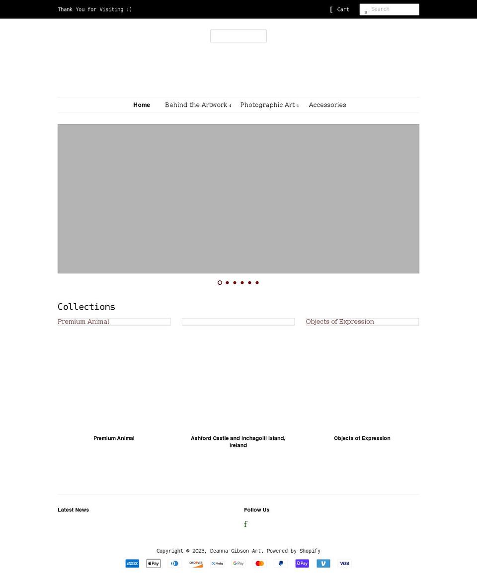 deannagibsonart.com shopify website screenshot