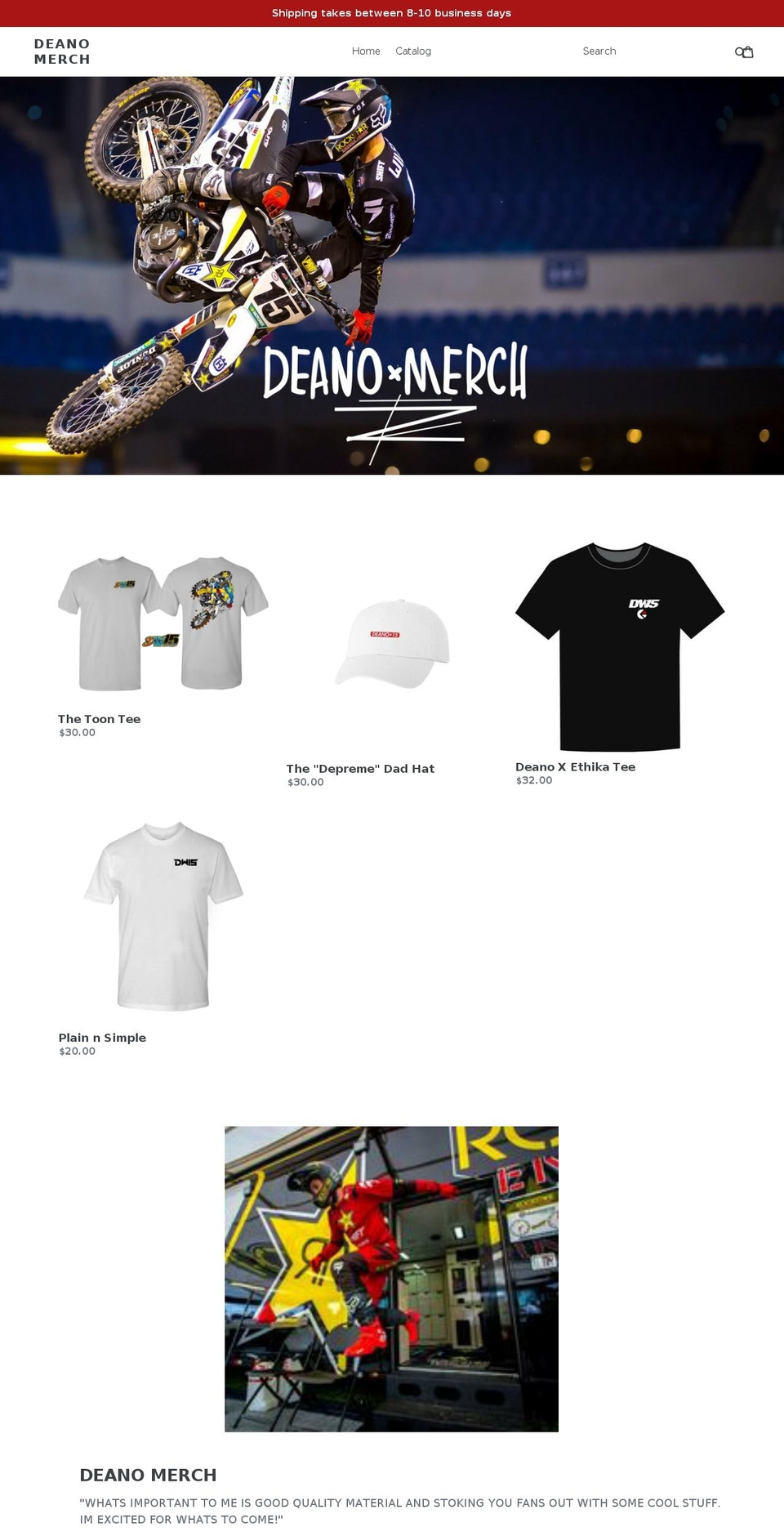 deanwilson15.com shopify website screenshot