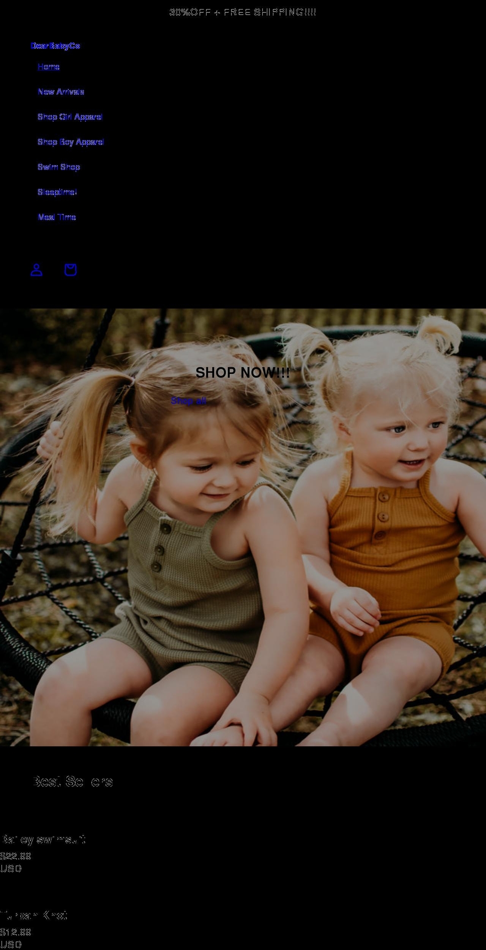 dearbabyco.com shopify website screenshot