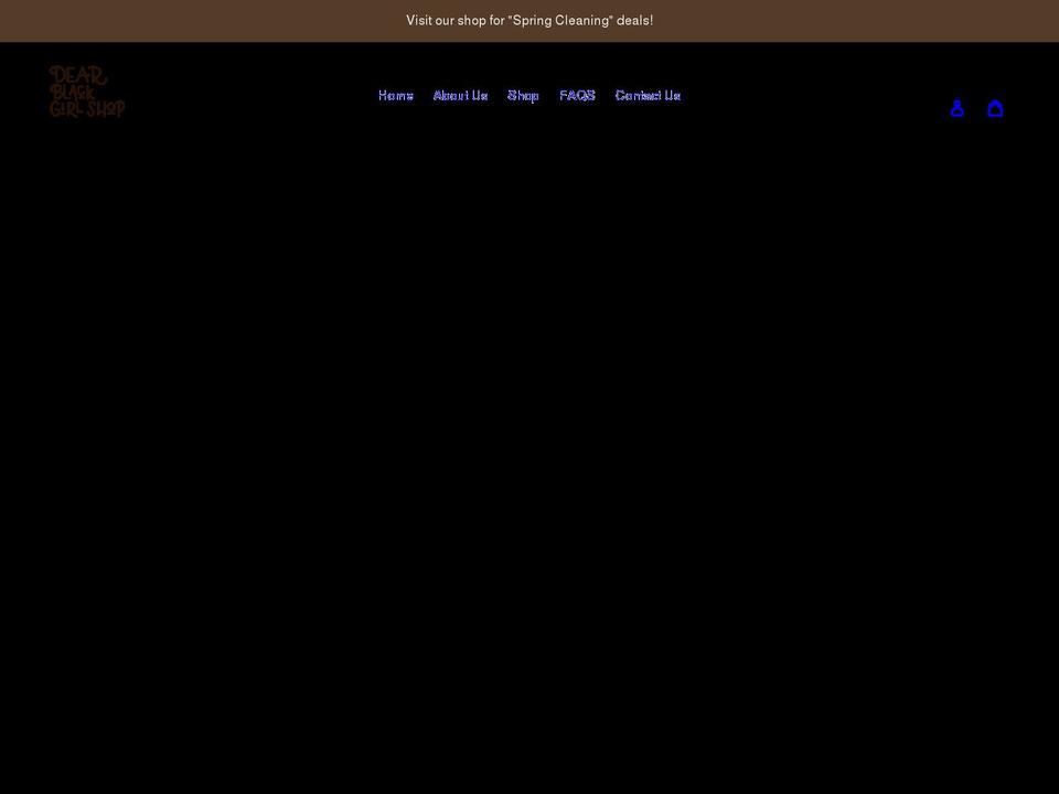 dearblackgirlshop.com shopify website screenshot