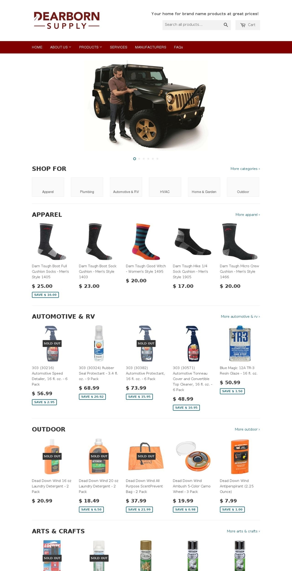 dearbornsupply.com shopify website screenshot