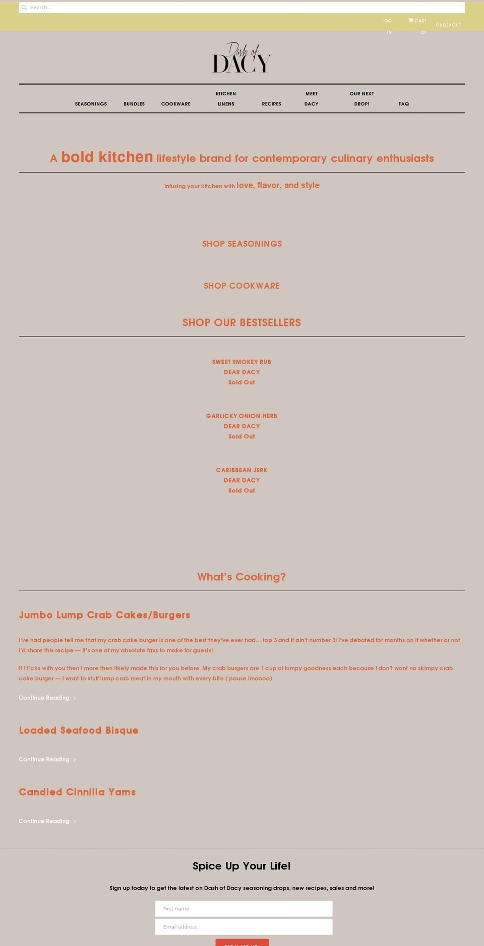 deardacy.com shopify website screenshot