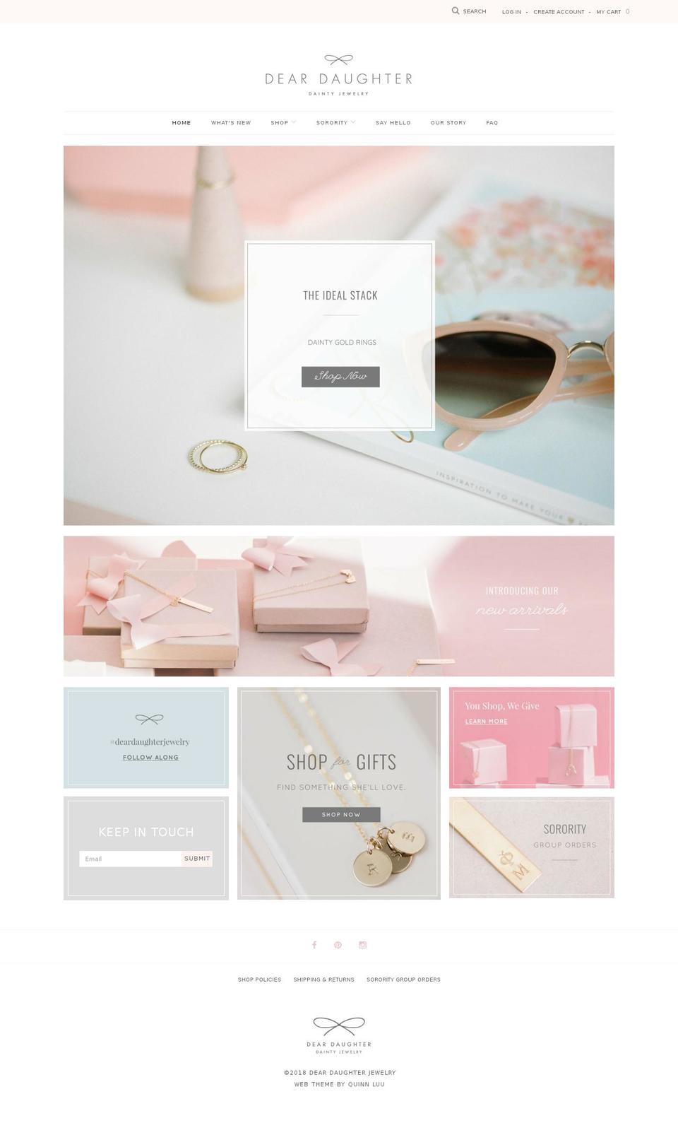Isabelle Theme Shopify theme site example deardaughterjewelry.com