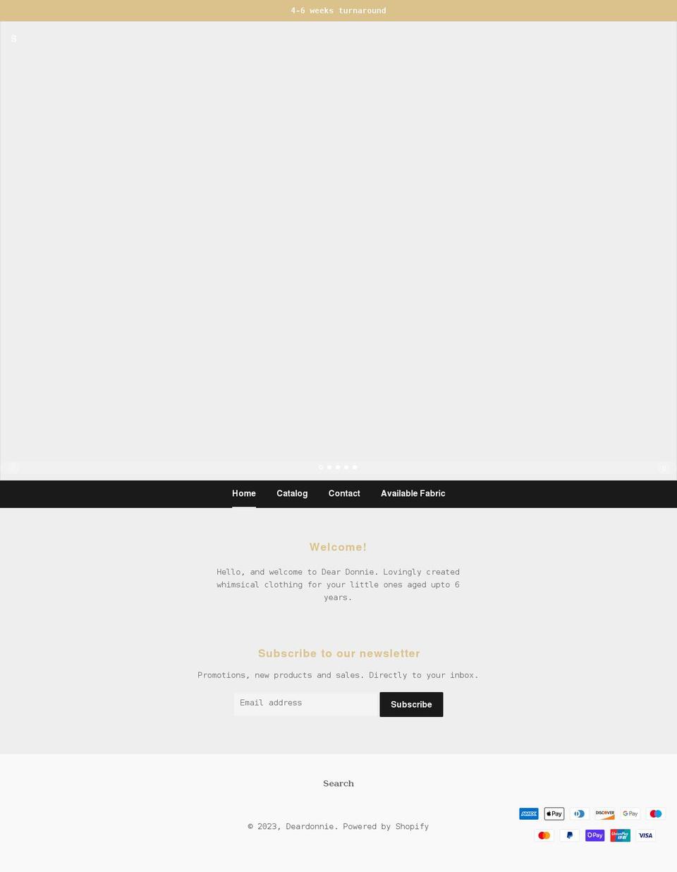 deardonnie.com shopify website screenshot