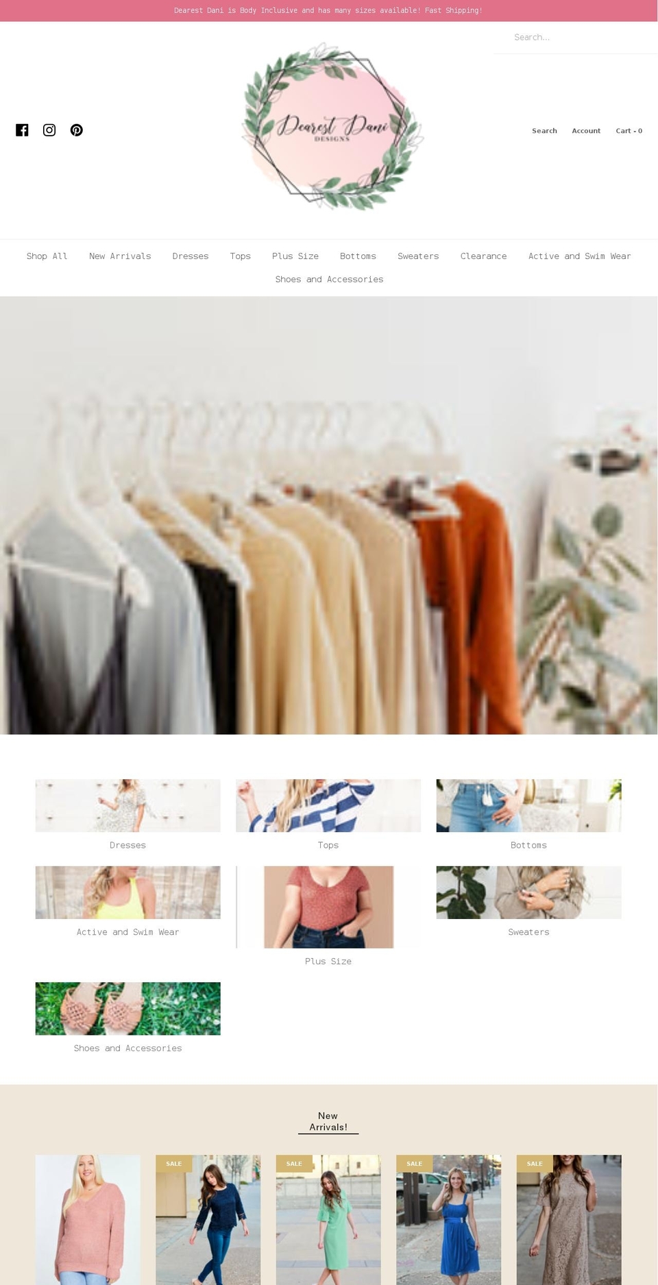 dearestdanidesigns.com shopify website screenshot