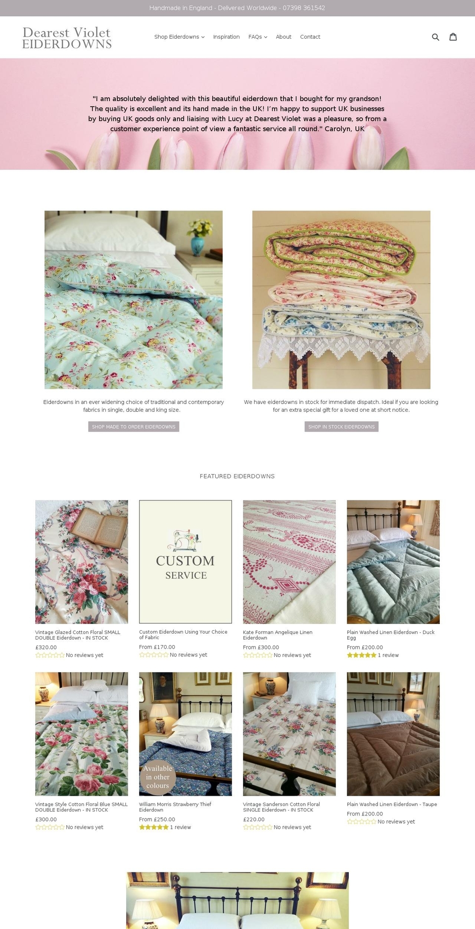 dearestviolet.com shopify website screenshot