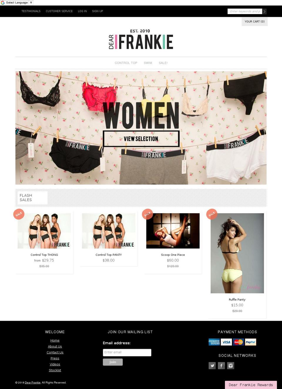 dearfrankie.ca shopify website screenshot