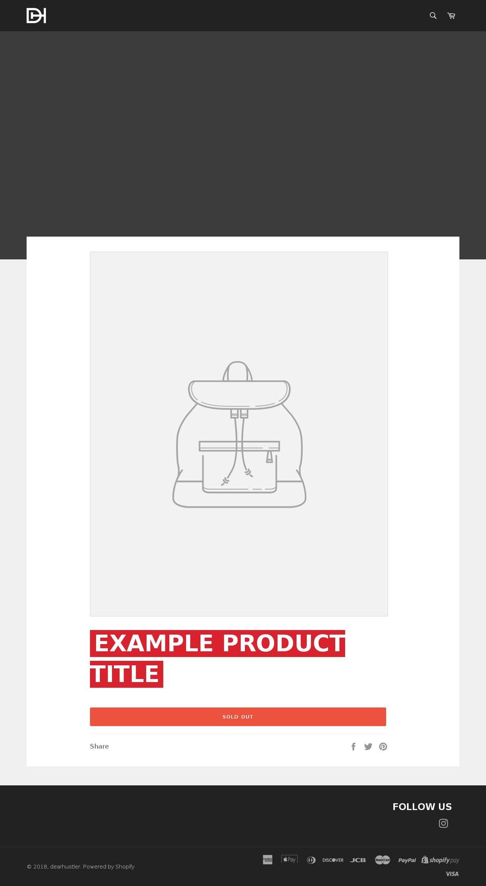 dearhustler.com — Shopify storefront screenshot