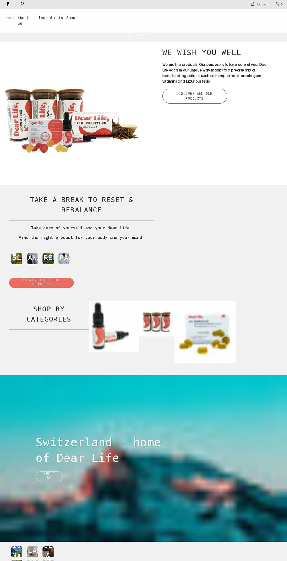 dearlife.ch shopify website screenshot