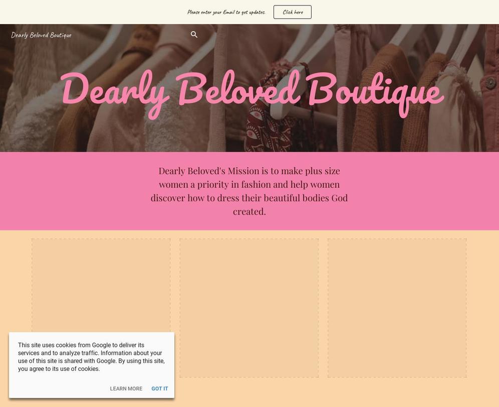 dearlybelovedboutique.com — Shopify storefront screenshot