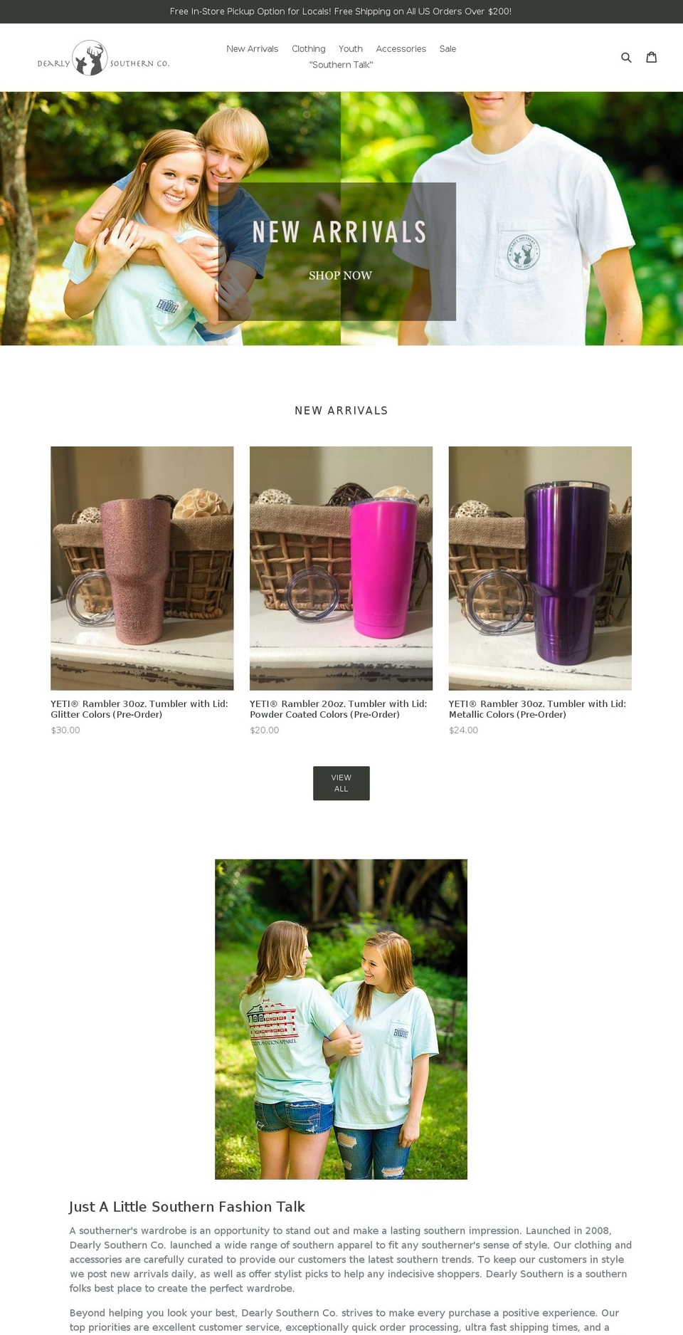 dearlysouthern.com — Shopify storefront screenshot