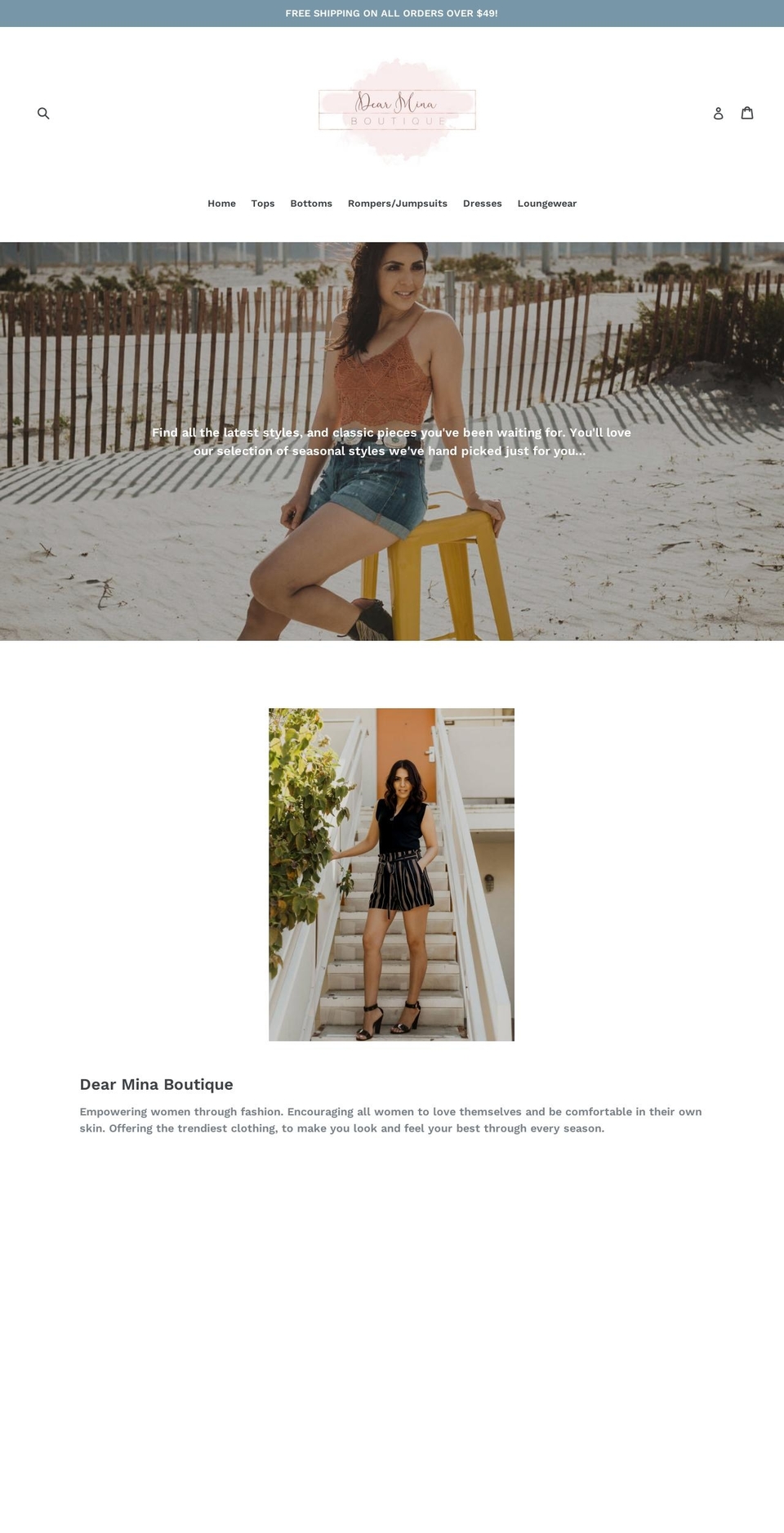 dearminaboutique.com shopify website screenshot