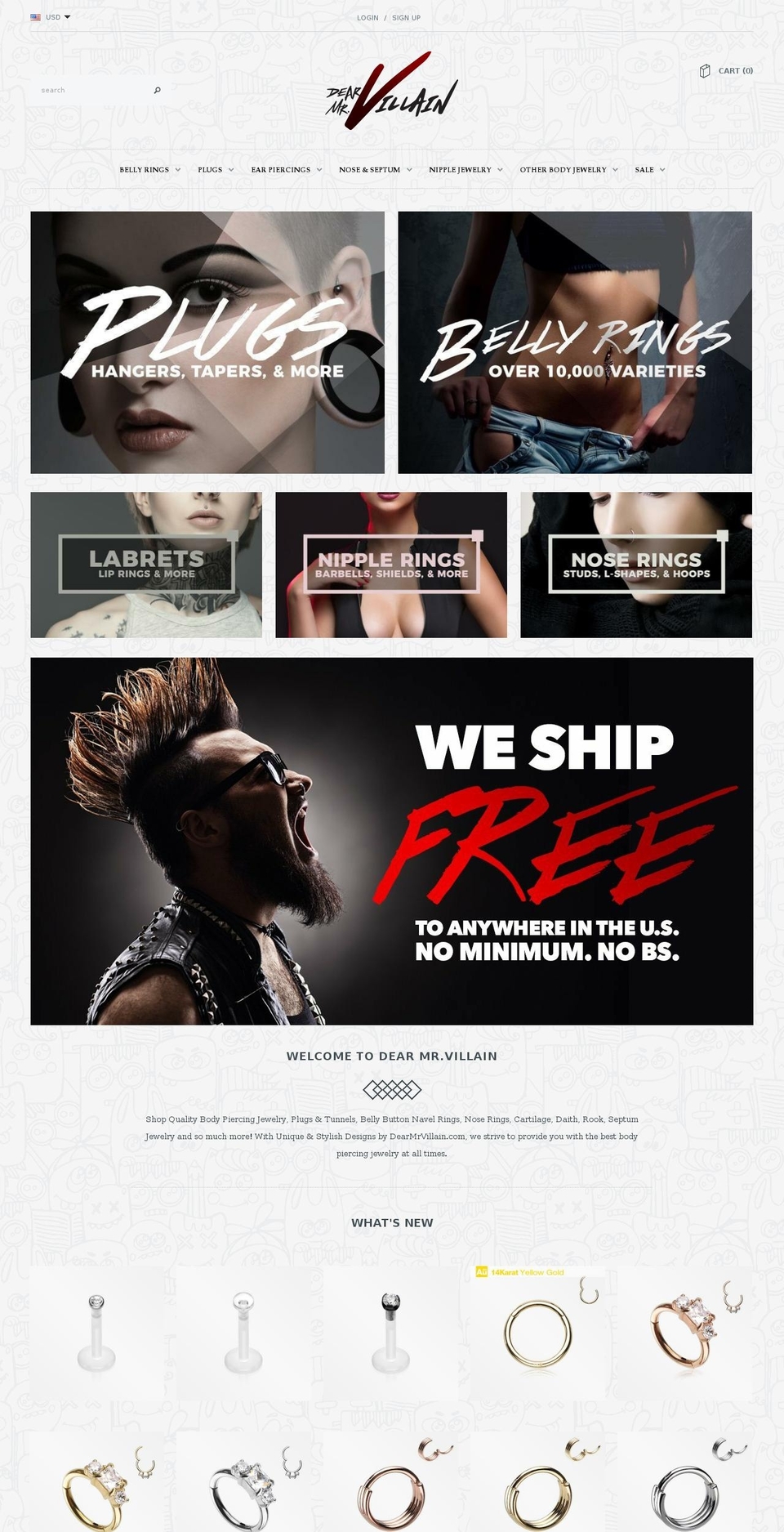 dearmrvillain.com shopify website screenshot