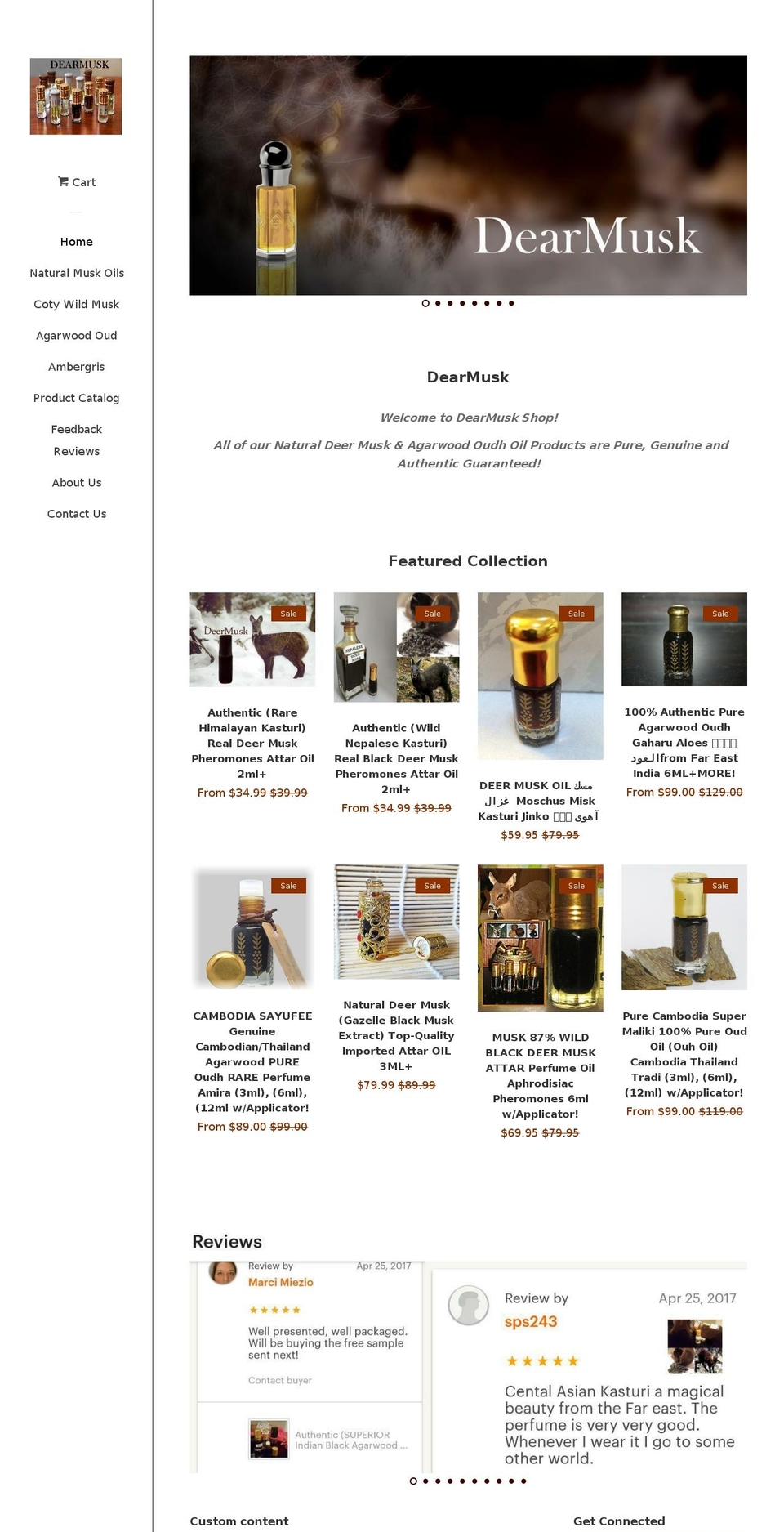 dearmusk.com shopify website screenshot