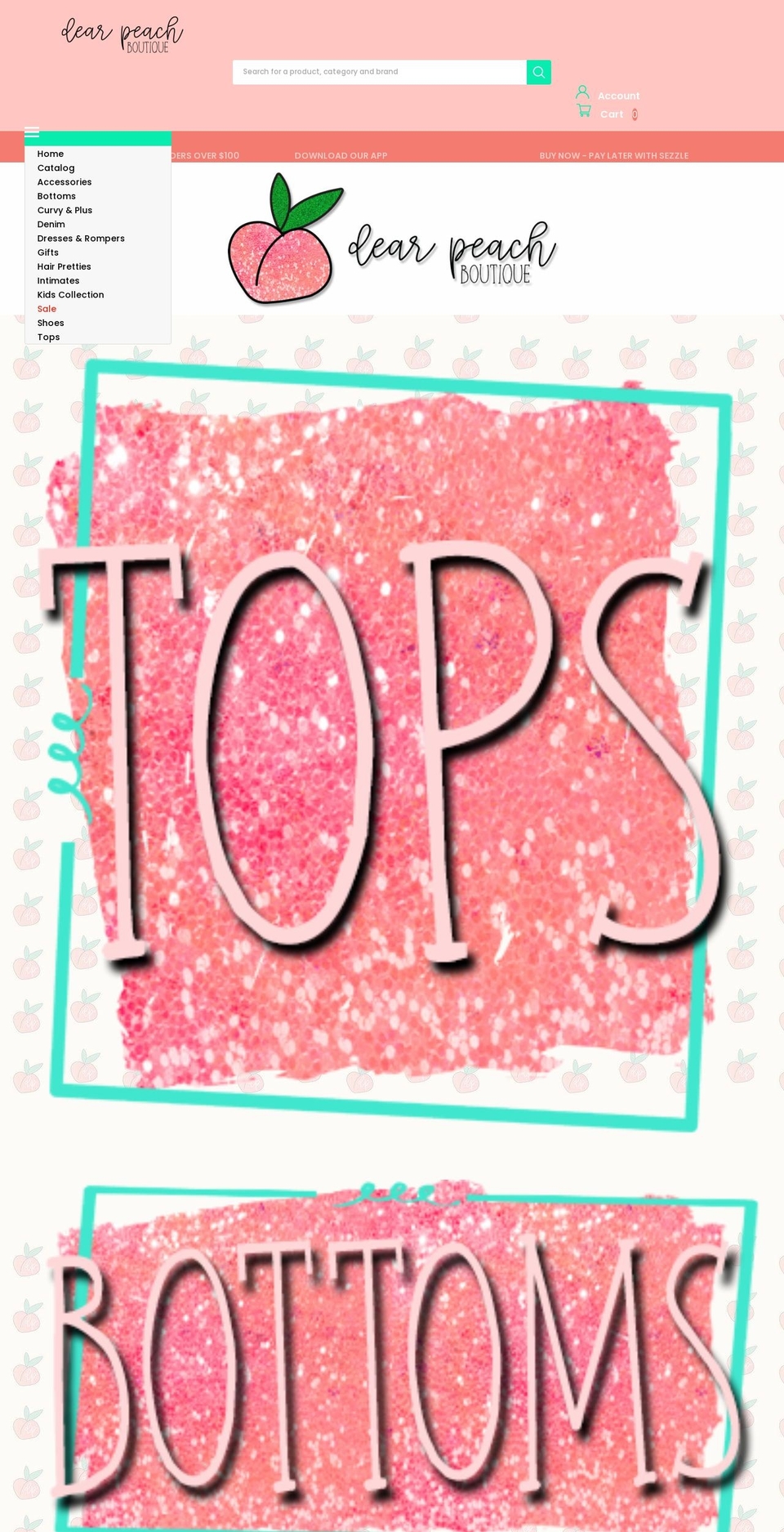 dearpeach.com shopify website screenshot