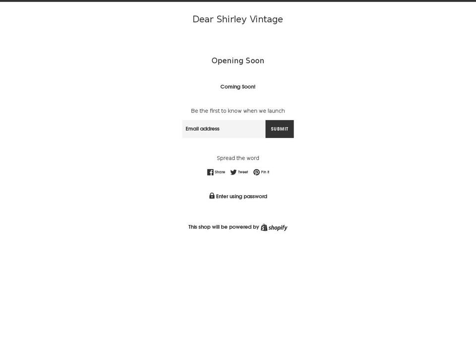 dearshirleyvintage.com — Shopify storefront screenshot