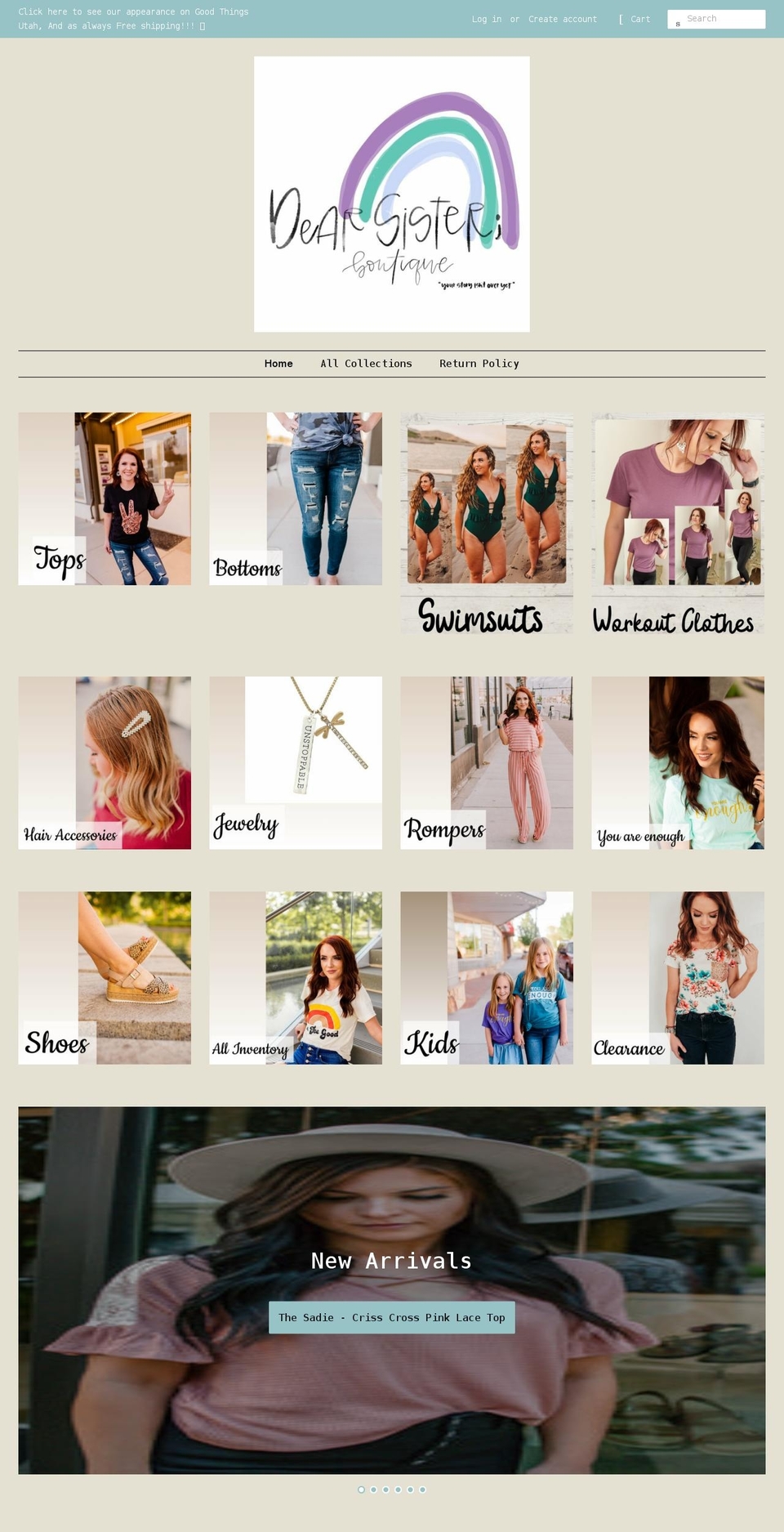dearsistershop.com shopify website screenshot