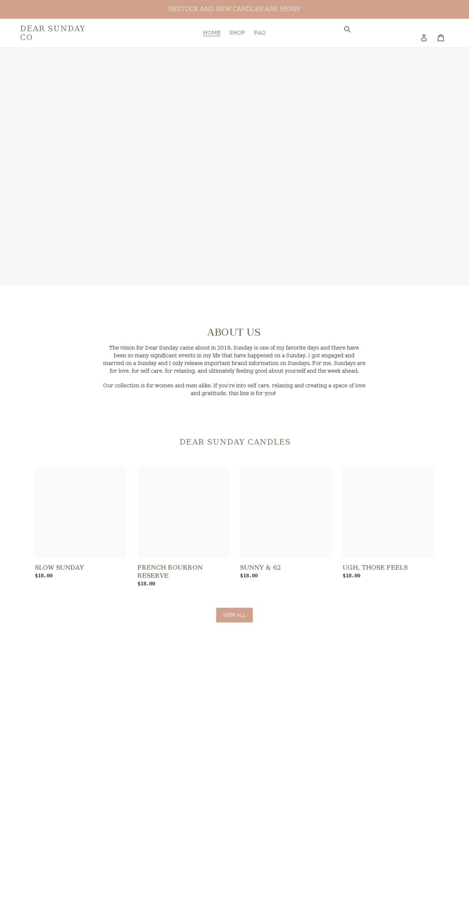 dearsundayco.com shopify website screenshot