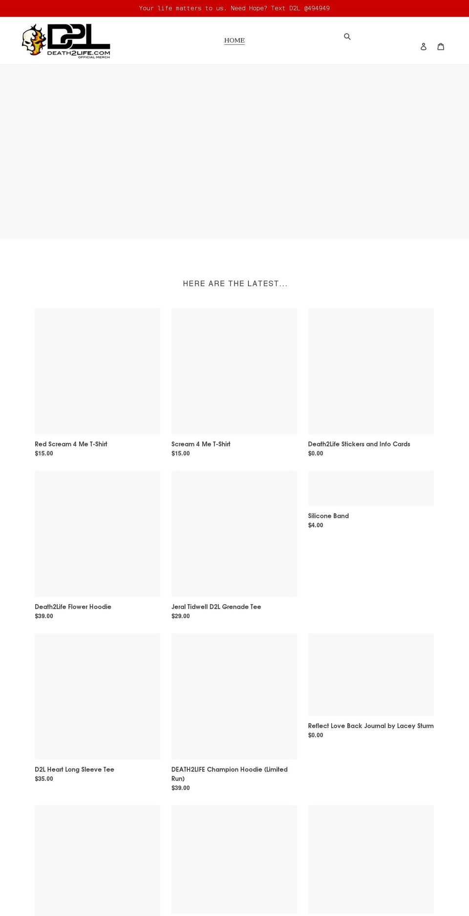 death2life.myshopify.com shopify website screenshot