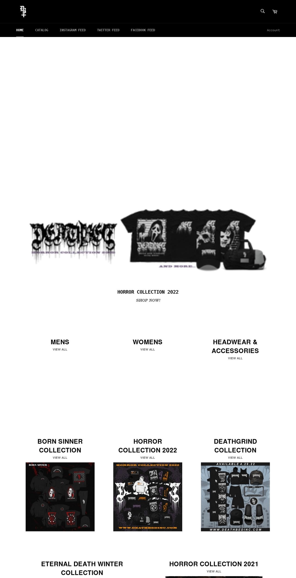 deathbedinc.com shopify website screenshot