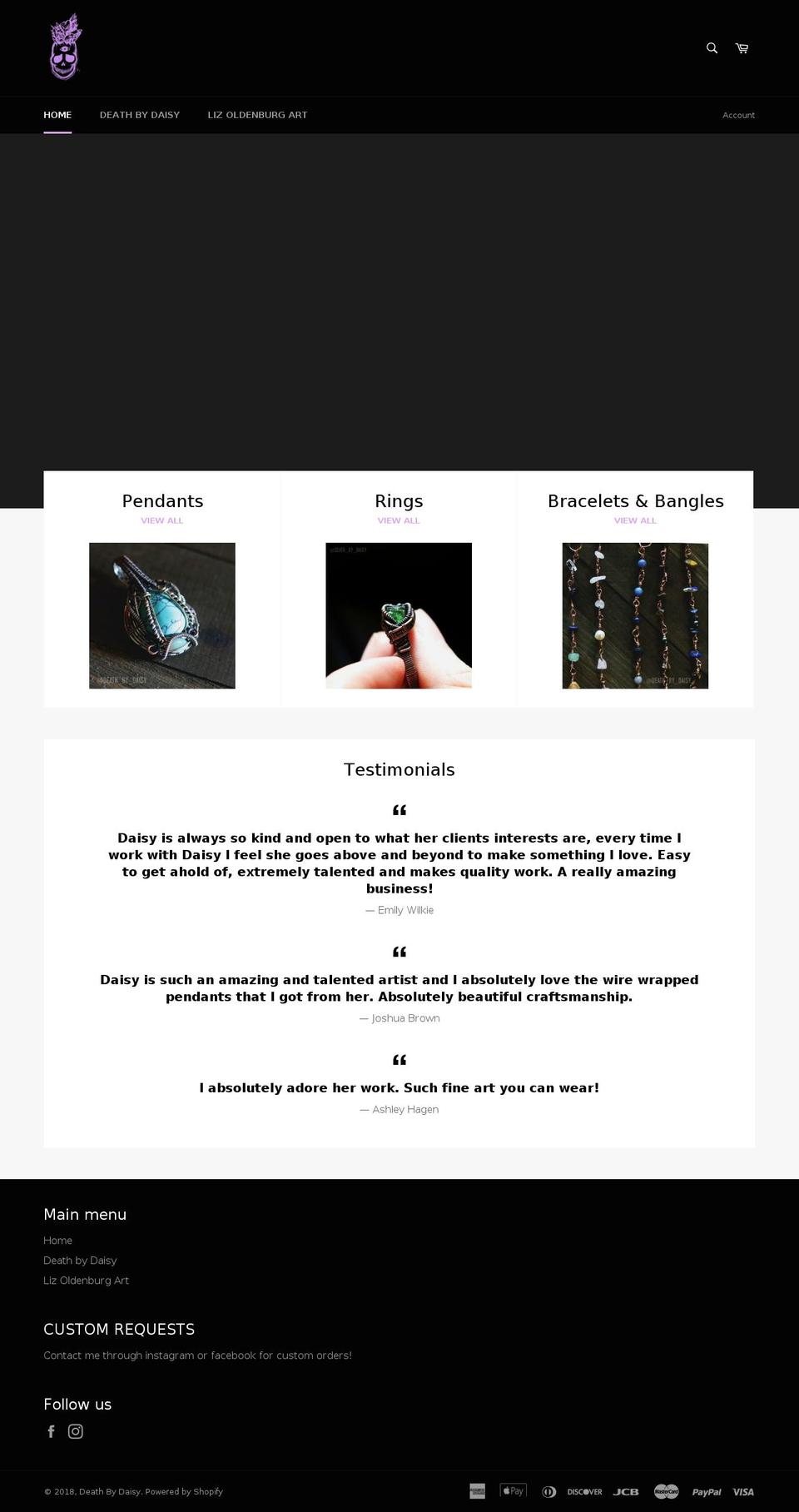deathbydaisy.com — Shopify storefront screenshot