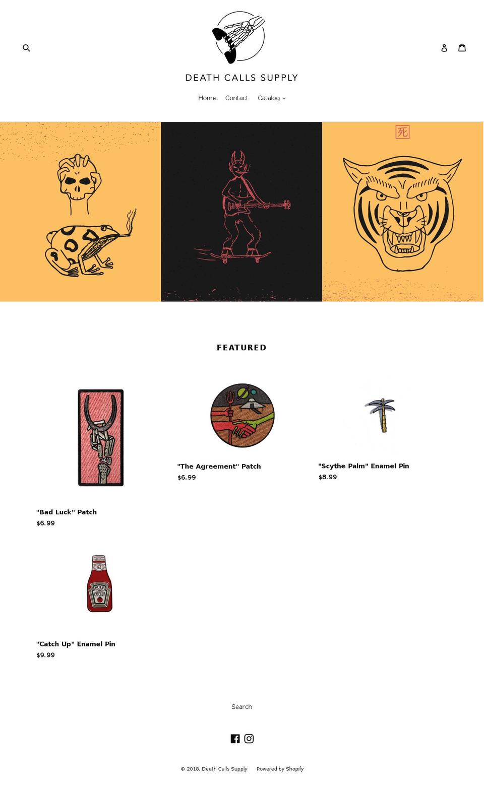 deathcallssupply.com — Shopify storefront screenshot