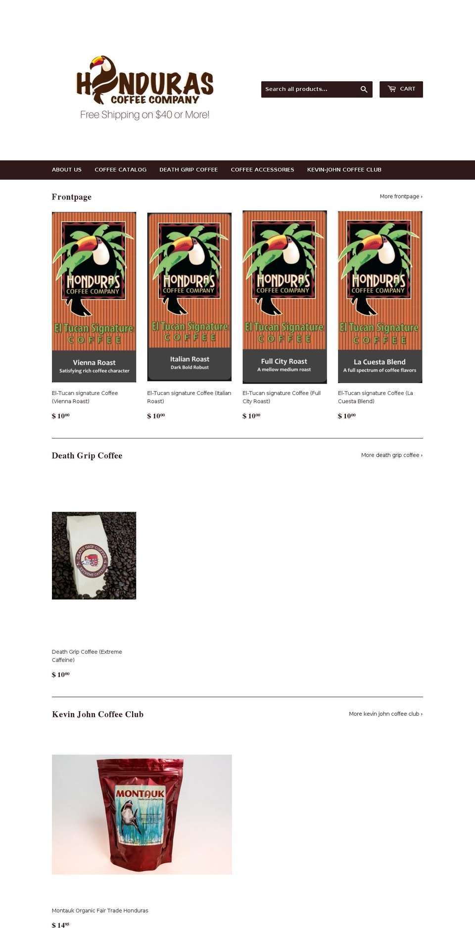 deathgripcoffeeco.com shopify website screenshot