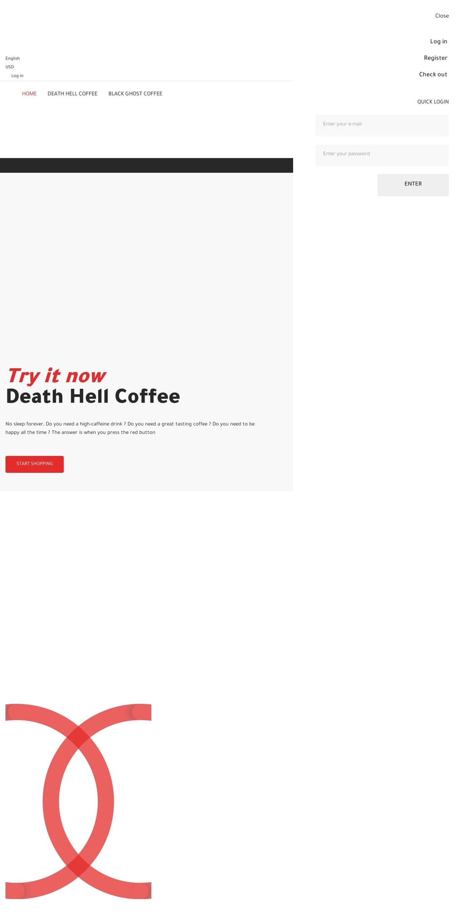 deathhellcoffee.com shopify website screenshot