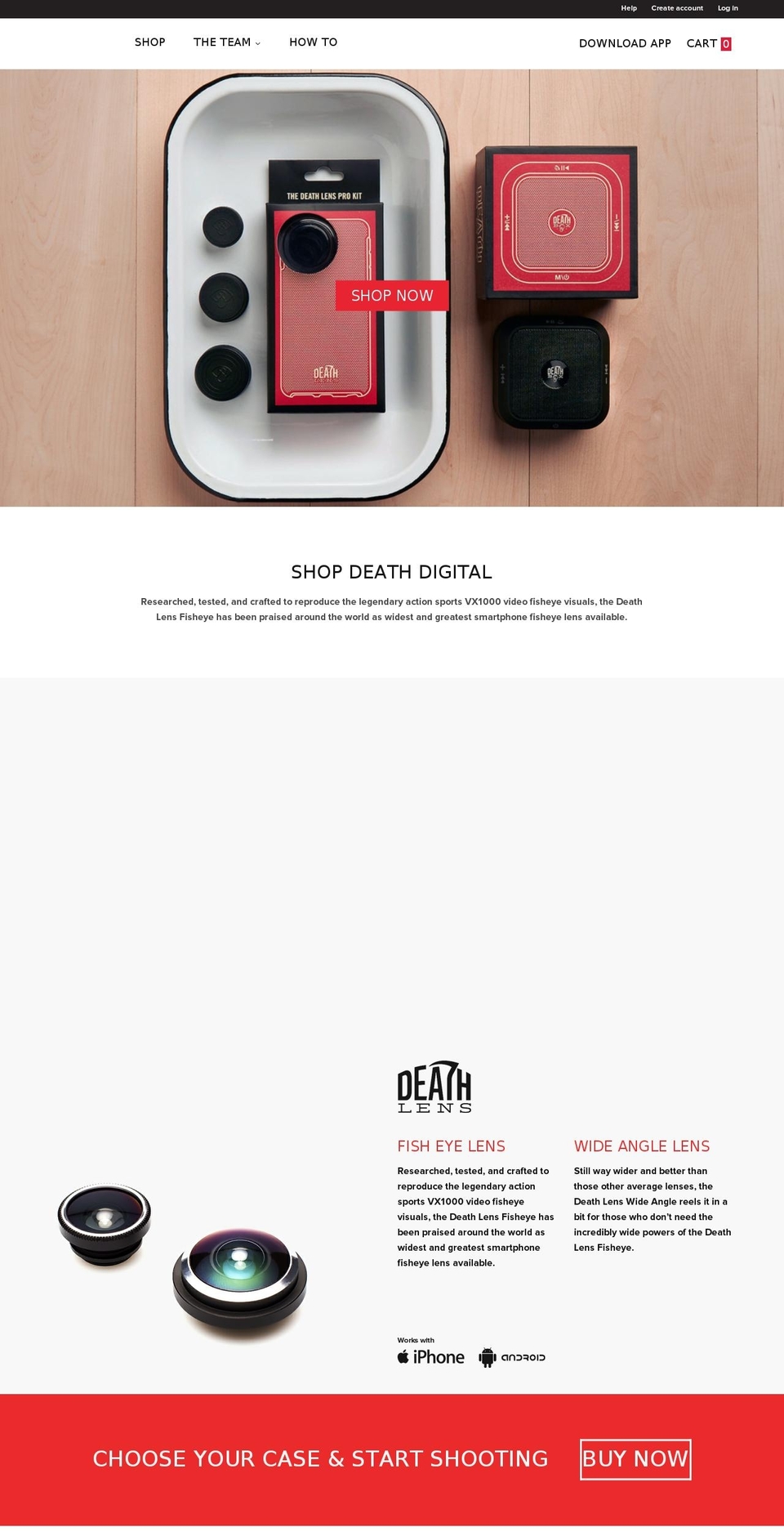 deathlens.com shopify website screenshot
