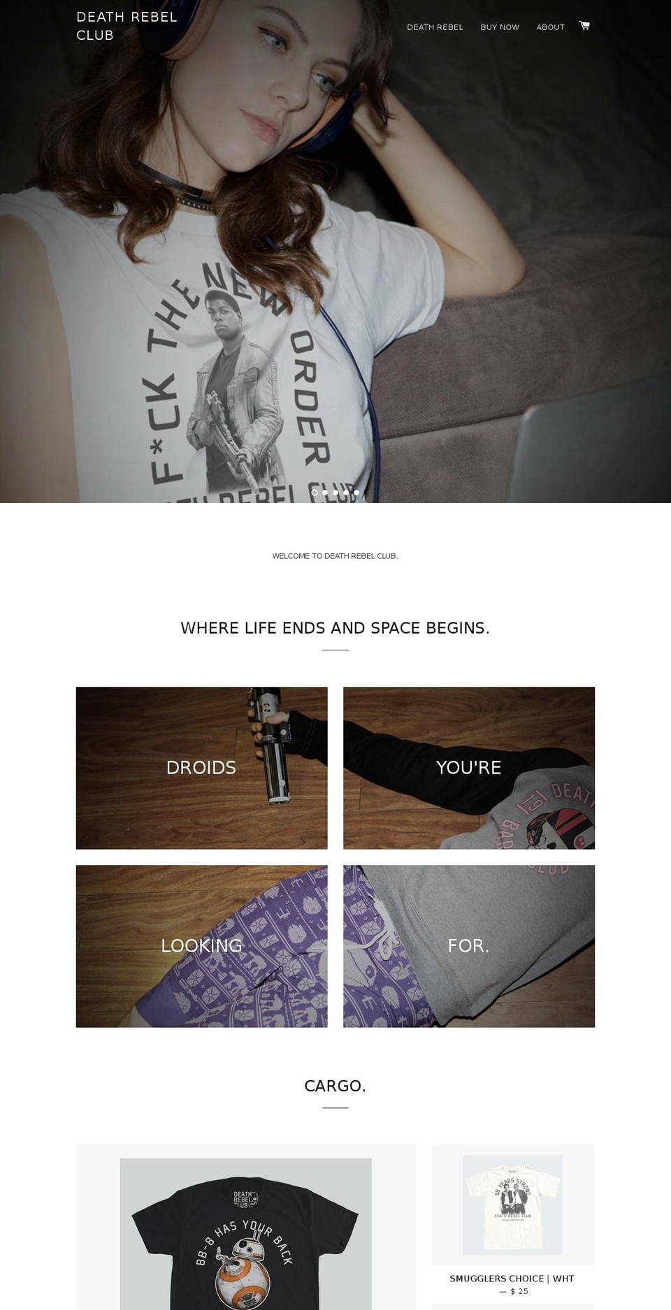 deathrebelclub.com shopify website screenshot