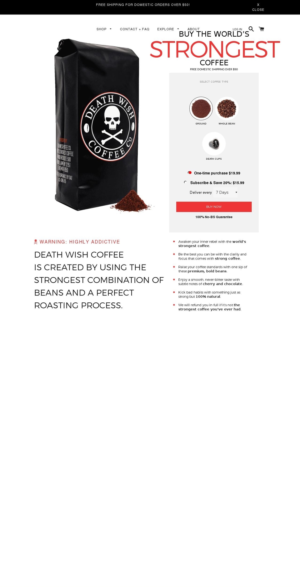 Edit PDP Image size - 8\/2\/18 Shopify theme site example deathwishcoffee.info