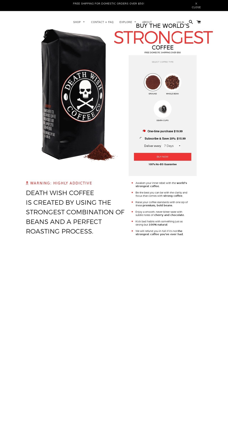 Edit PDP Image size - 8\/2\/18 Shopify theme site example deathwishcoffee.net