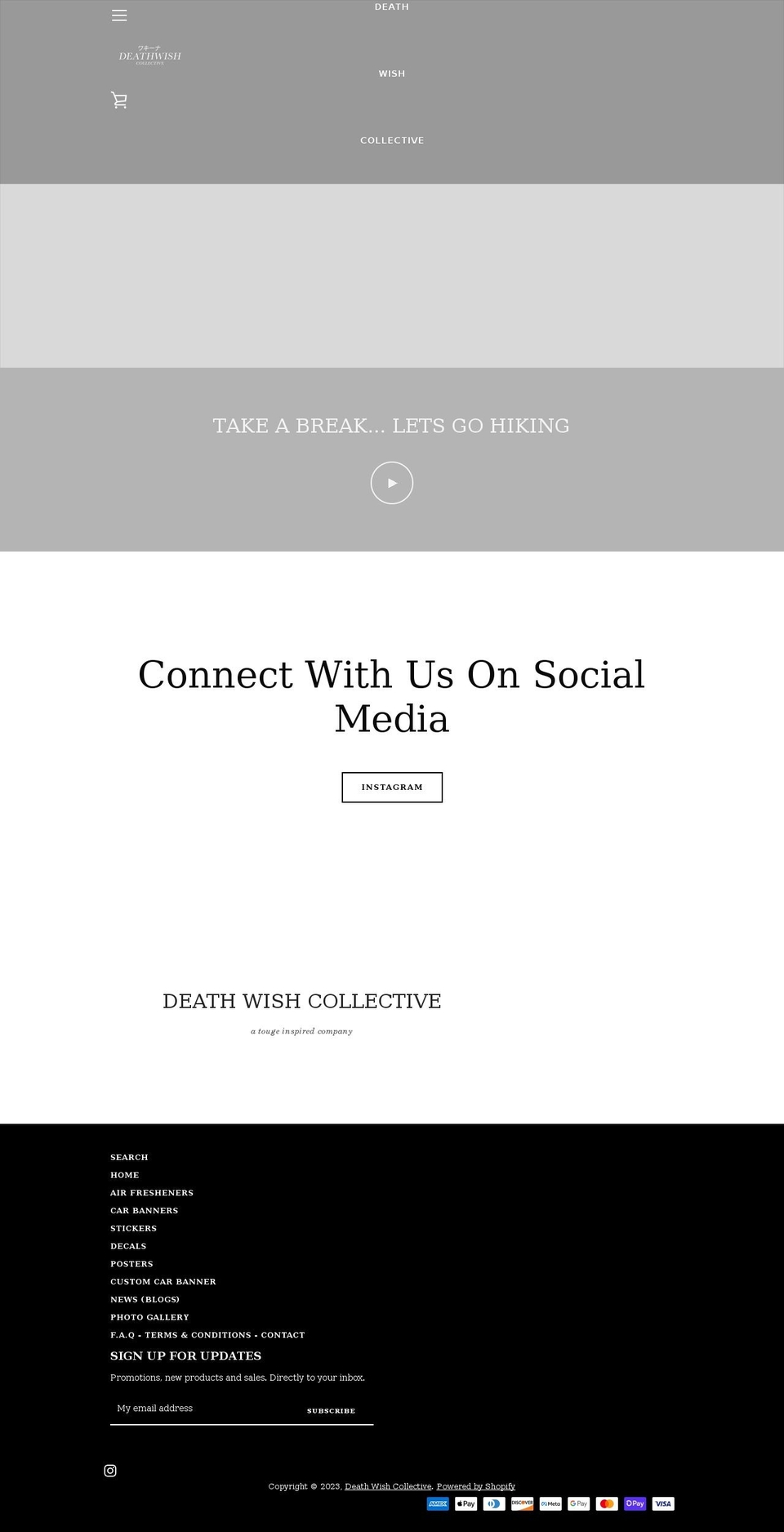 deathwishcollective.com shopify website screenshot