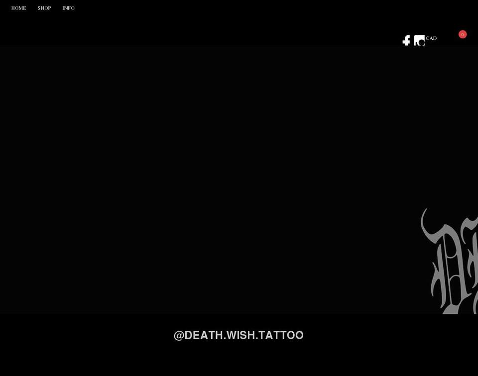 Gymuso--sections-ready Shopify theme site example deathwishtattoo.com