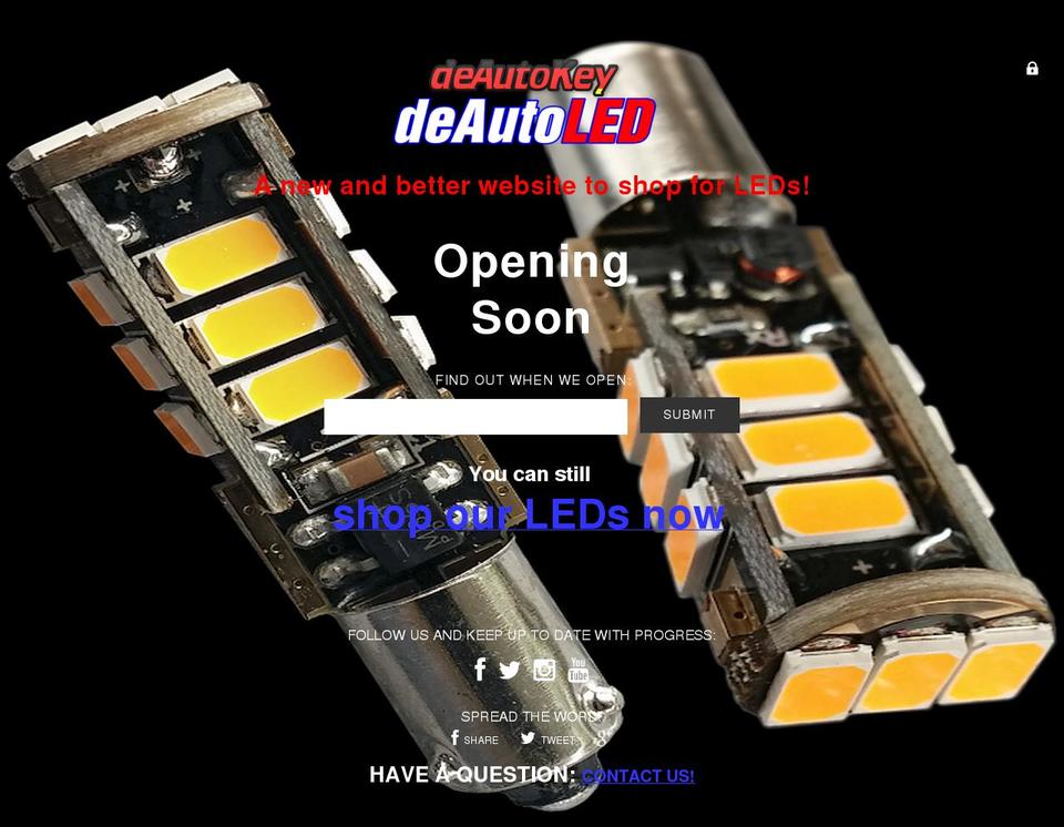 deautoleds.com shopify website screenshot