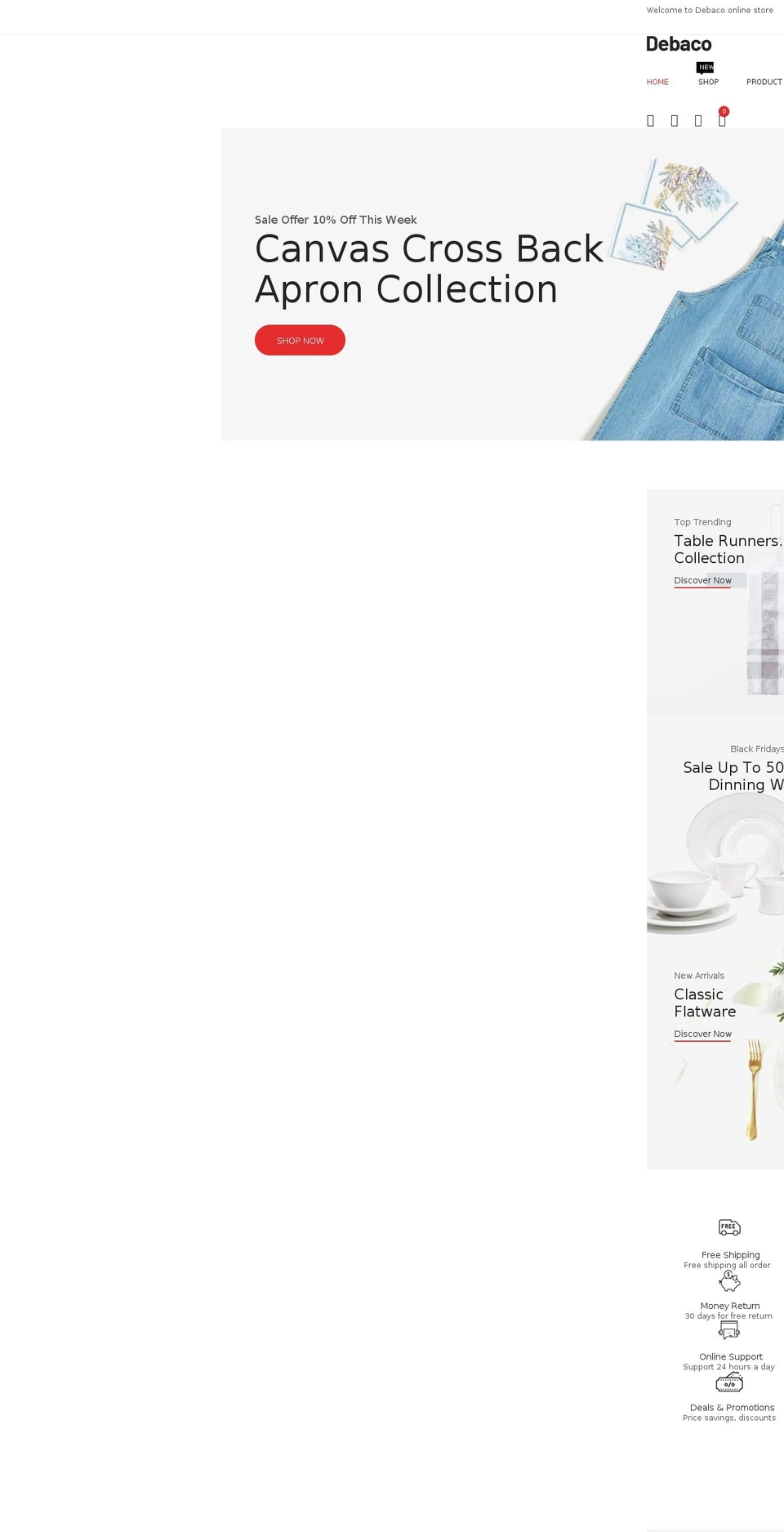 debaco.myshopify.com shopify website screenshot