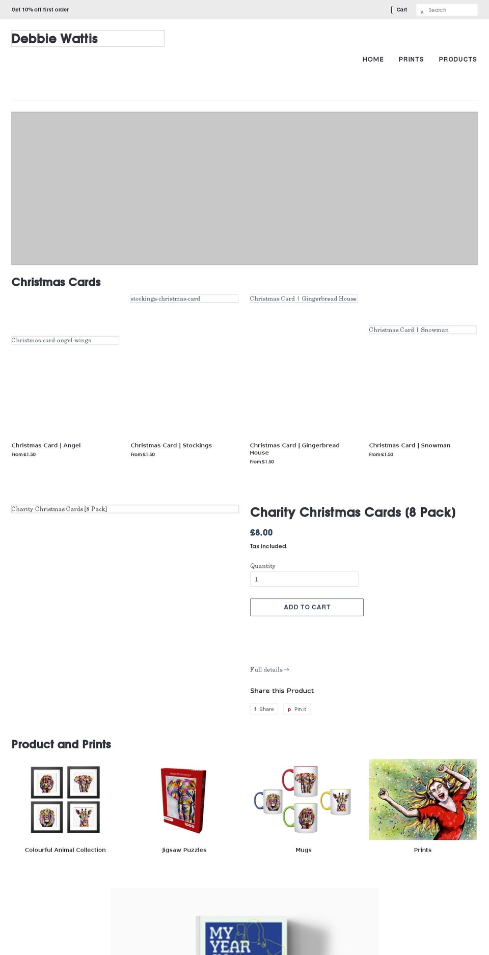 debbie-wattis.myshopify.com shopify website screenshot