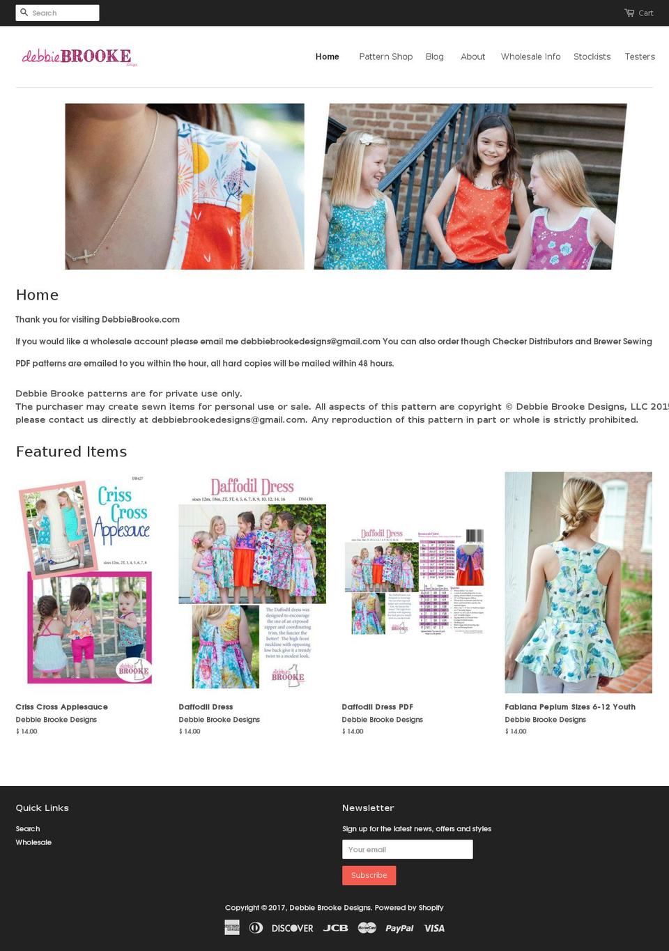 debbiebrooke.com shopify website screenshot