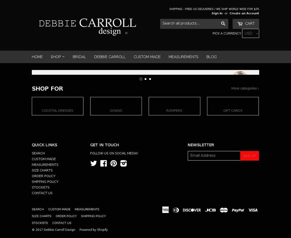 debbiecarrolldesign.com shopify website screenshot