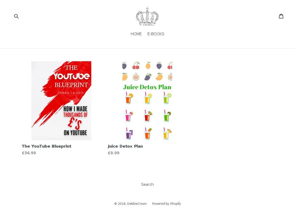 debbiecrown.com — Shopify storefront screenshot