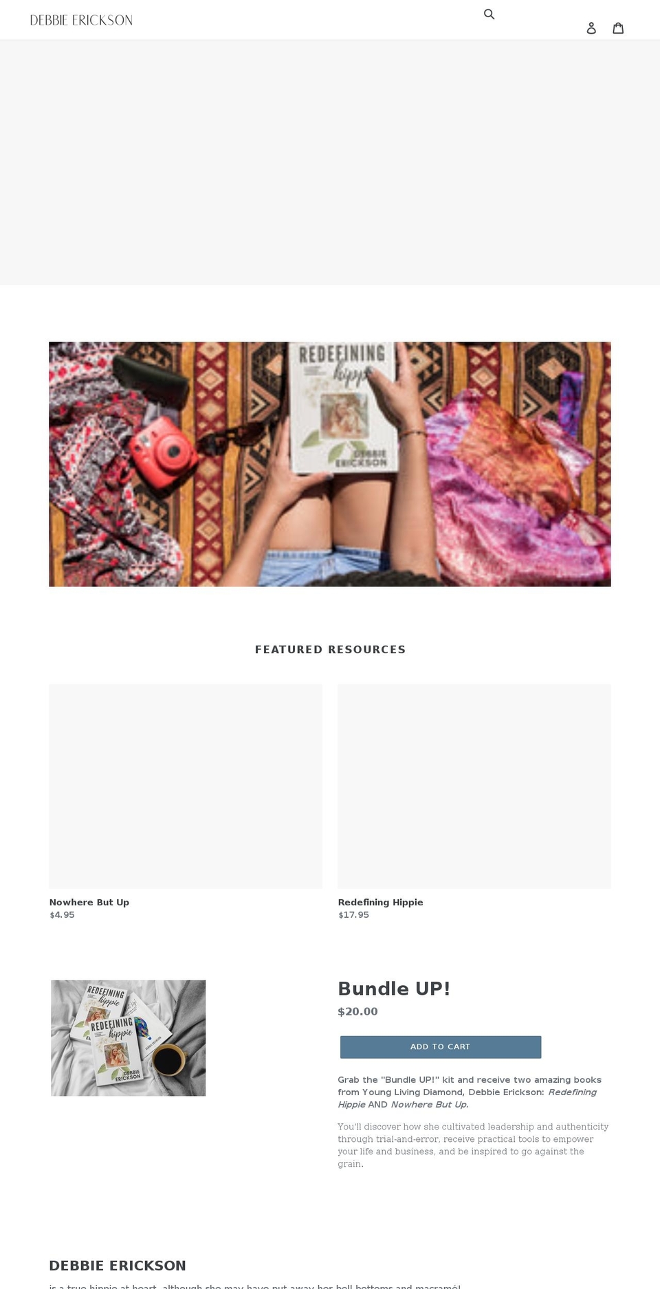 debbieerickson.org shopify website screenshot