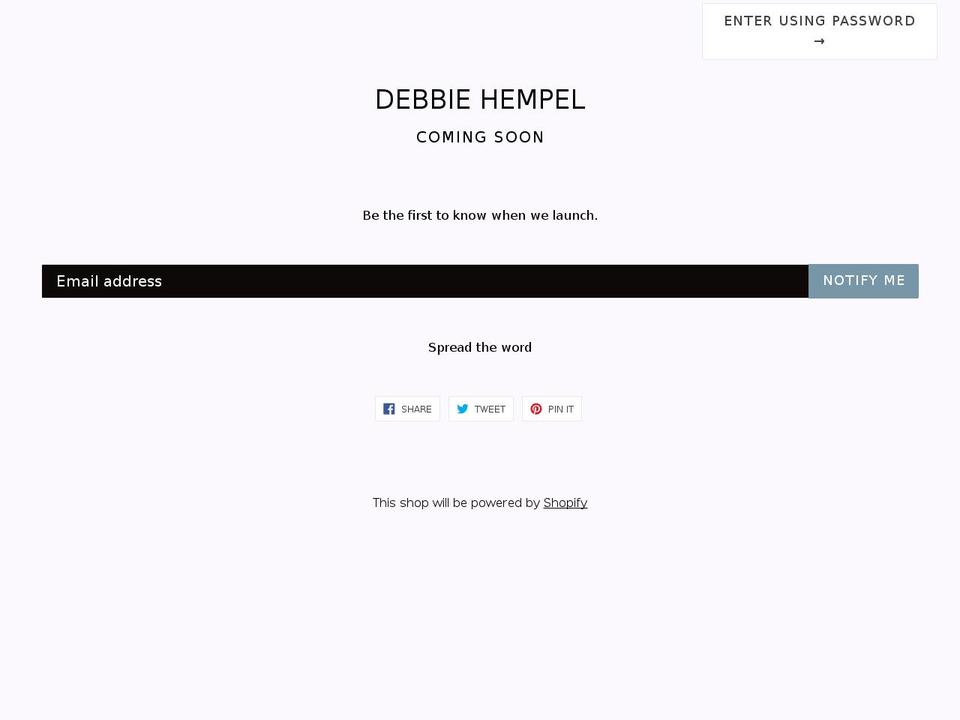 debbiehempel.com shopify website screenshot