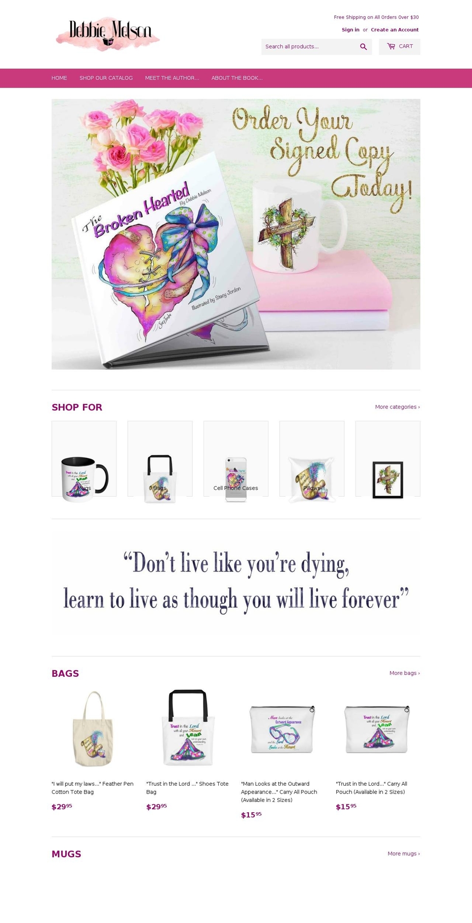 debbiemelson.com — Shopify storefront screenshot