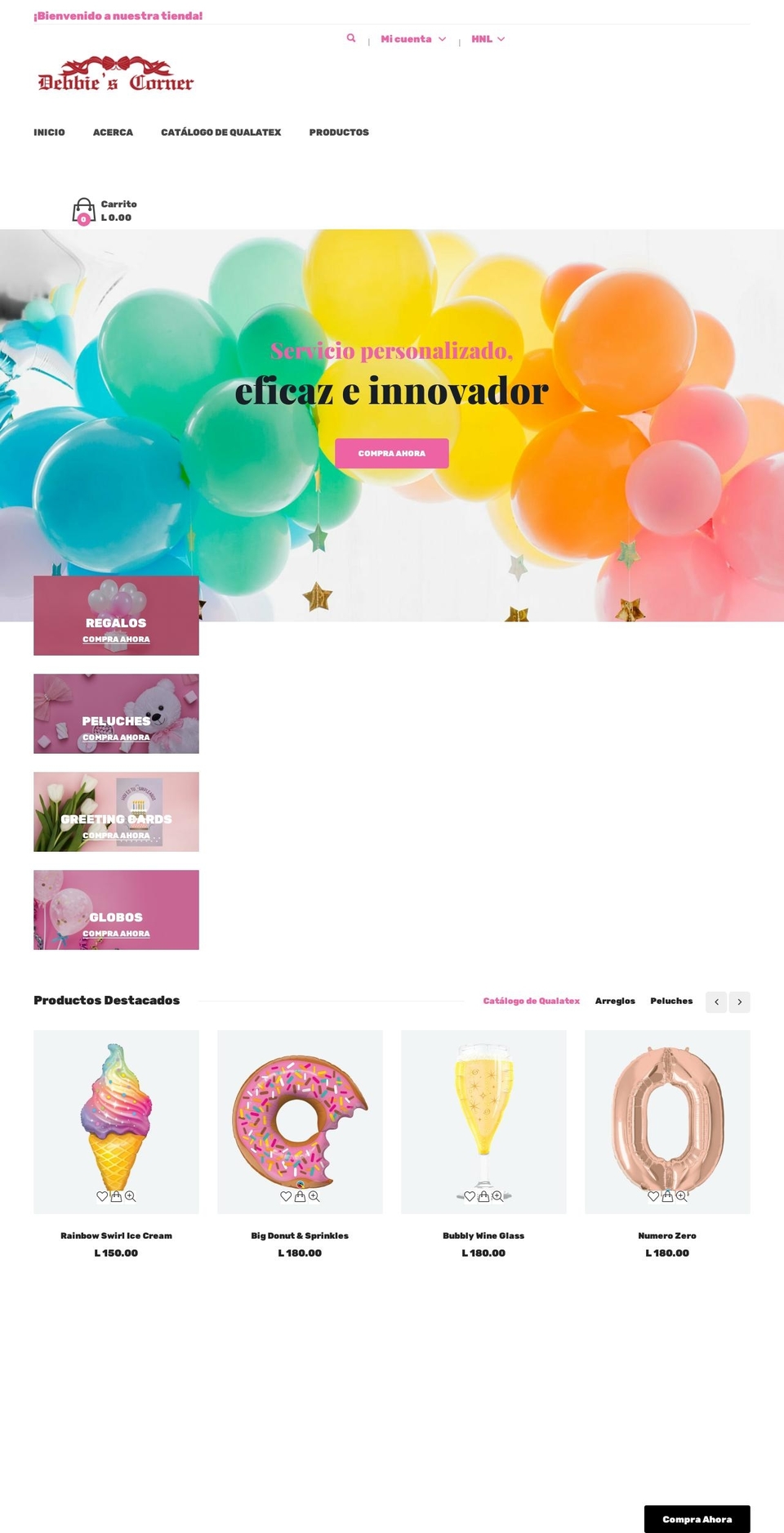 debbiescornerhn.com shopify website screenshot