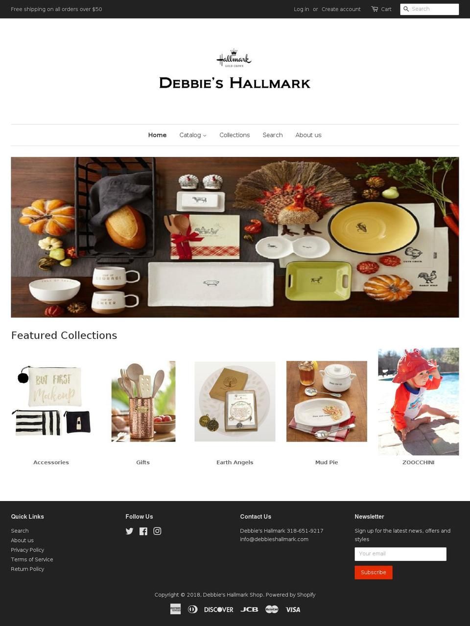 debbieshallmark.com shopify website screenshot